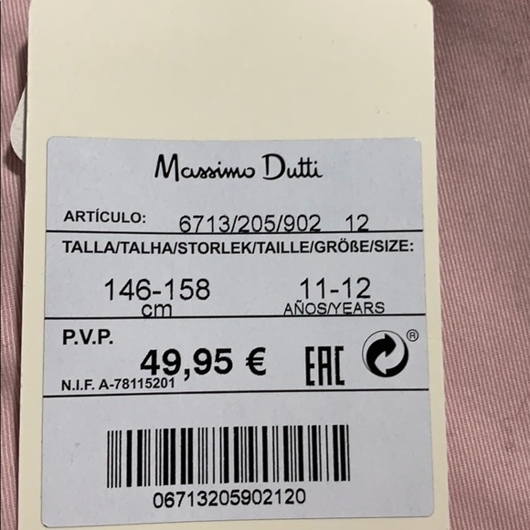 NWT. Massimo Dutti Girls Pink Jacket. Size 11-12. - Picture 4 of 8